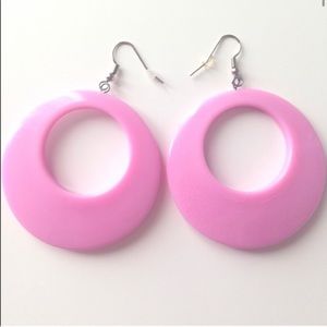 Pretty pink hoop earrings